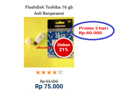 Flashdisk Toshiba 16 gb Asli Bergaransi