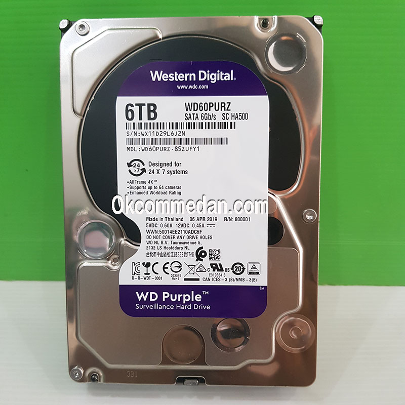 WD Purple Harddisk Kapasitas 6 TB ( WD60PURZ )