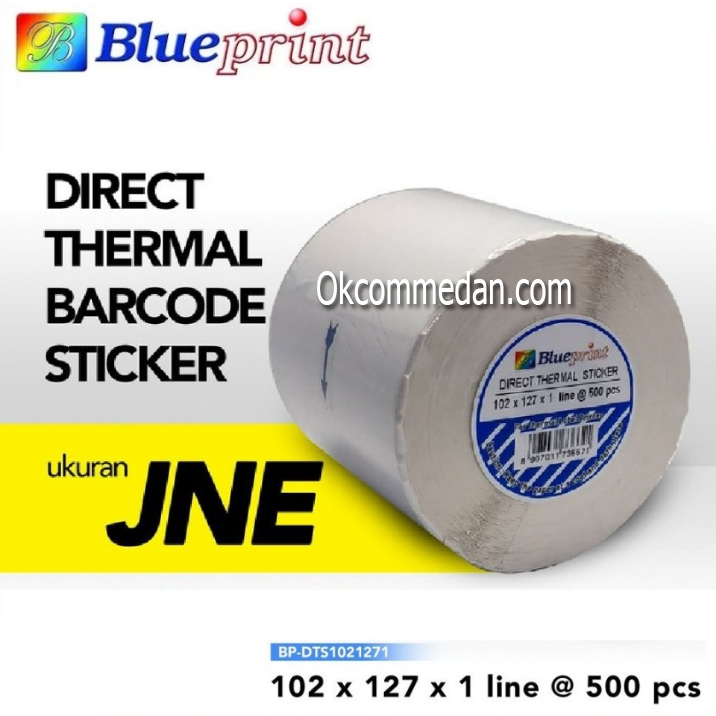 Sticker Label Direct Thermal Blueprint 102 x 127 mm