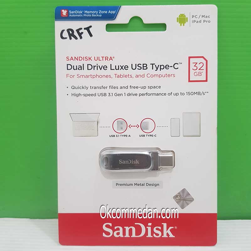 Sandisk Flash Drive Dual Drive Luxe USB-C 32 Gb