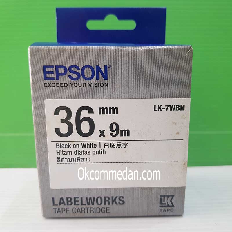 Epson LK-7Wbn Label Catridge Black on white 36mm x 9m