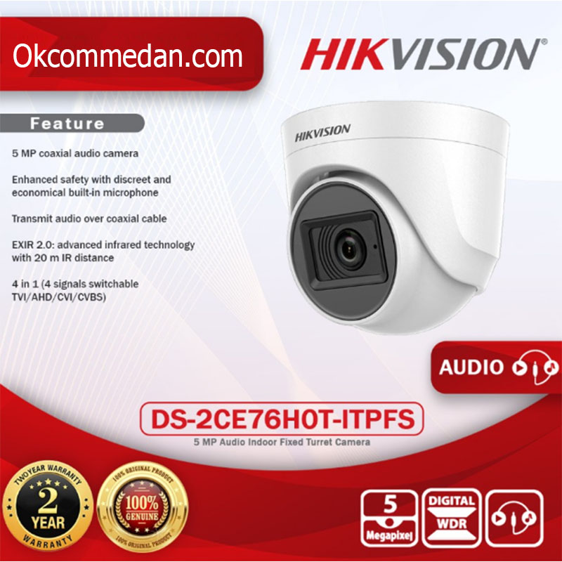 Hikvision 5 MP Audio Indoor Turret Camera ( DS-2CE76H0T-ITPFS )