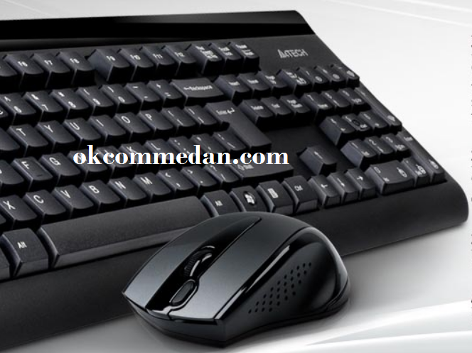 A4tech 6100f Keyboard Mouse Wireless bagus