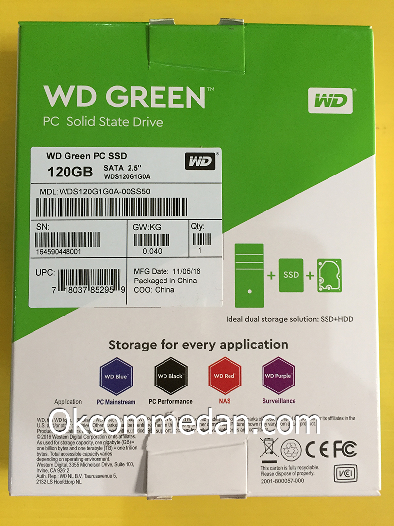 Jual SSD WD Green 120 Gb sata bergaransi
