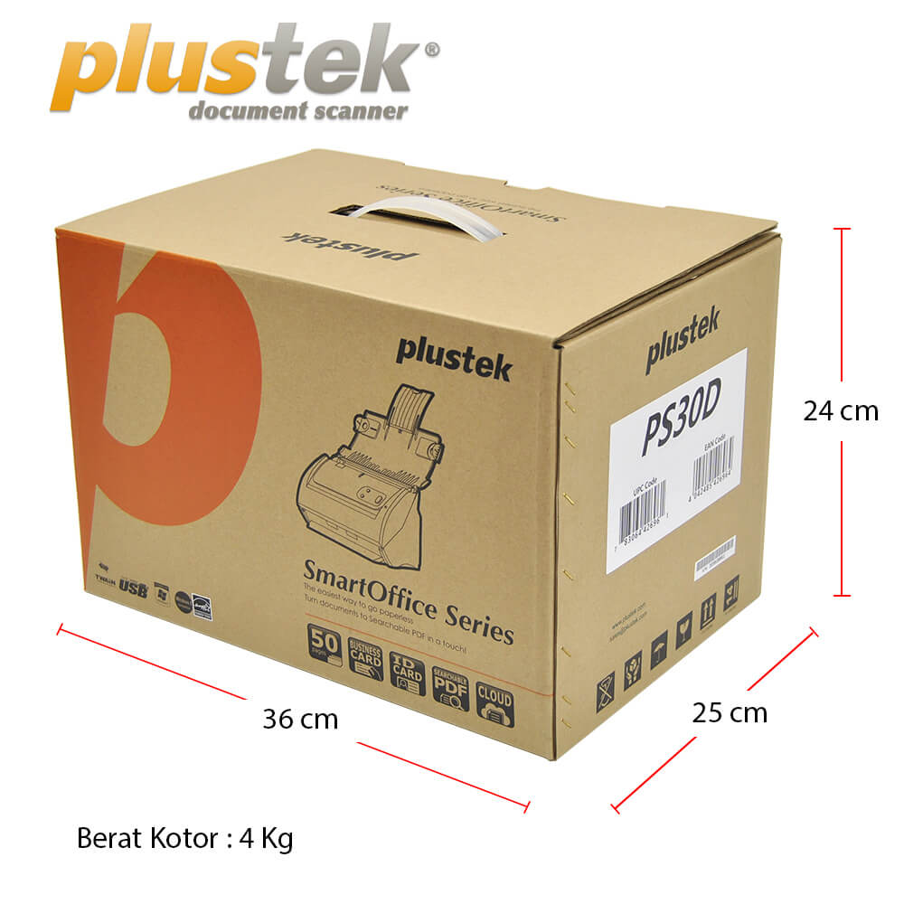 Dimensi Kotak Scanner Plustek PS30d