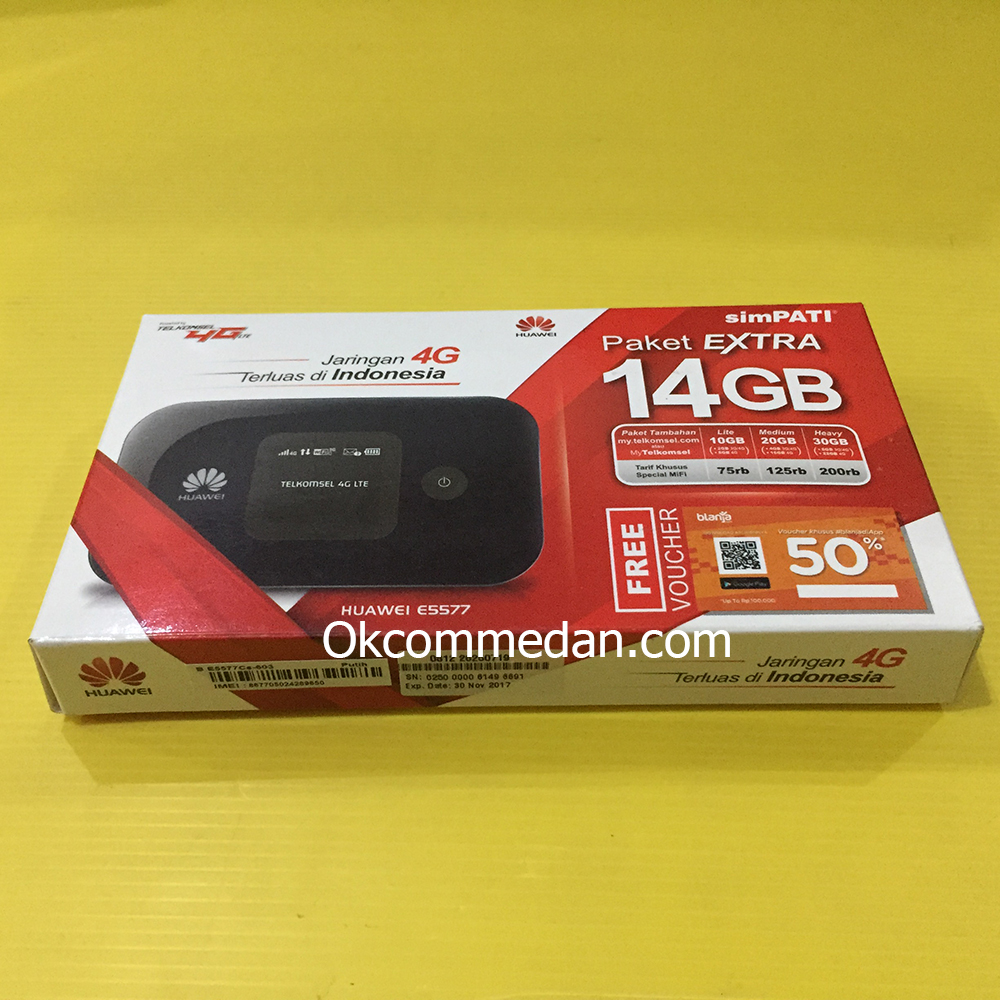 Jual Mifi Huawei E5577 4G + Simpati 14Gb