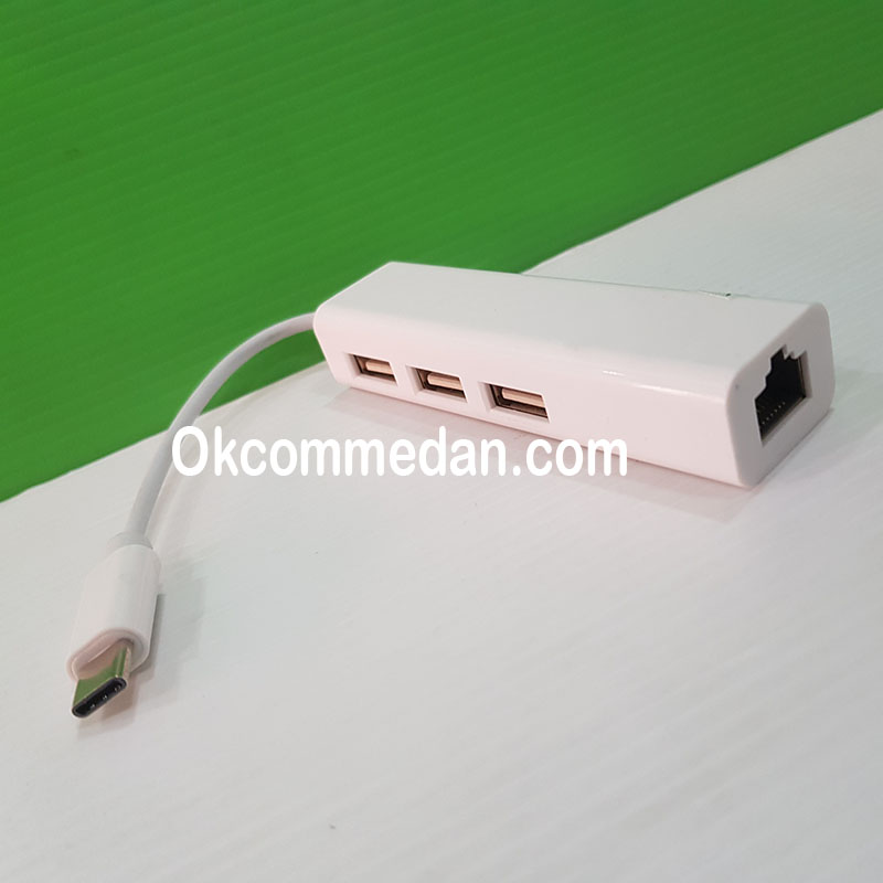 Jual USB 3.1 Tipe-C Kabel ke Lan dan 3 Port USB Hub