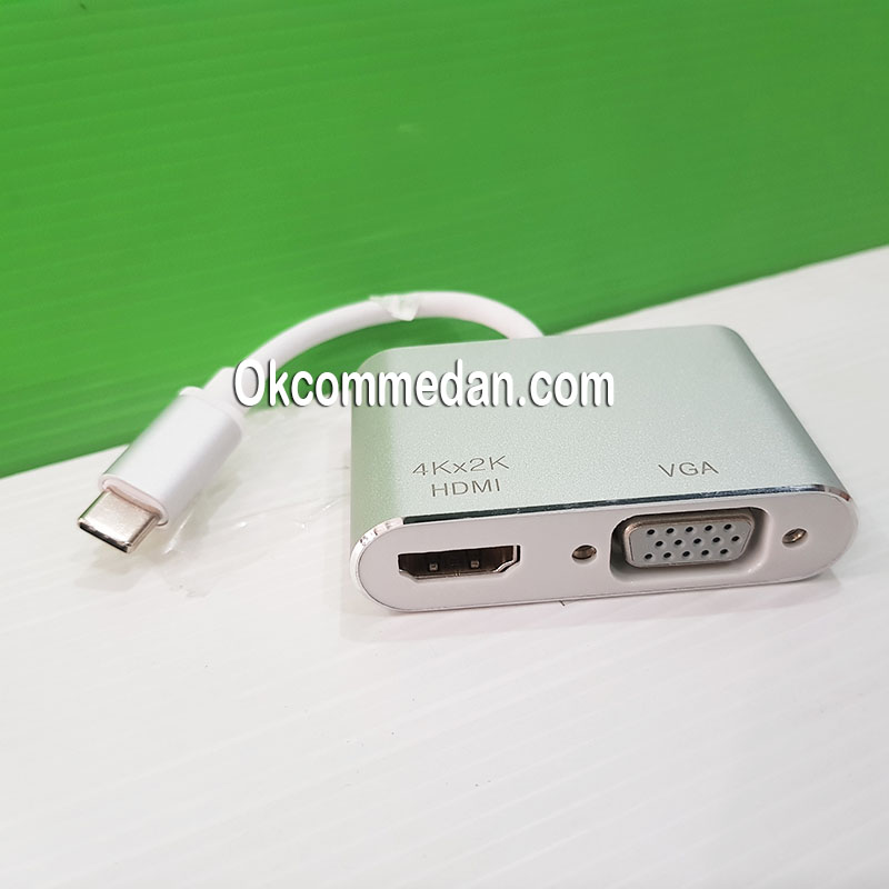 Jual Kabel Konverter USB-C ke VGA dan HDMI 4k