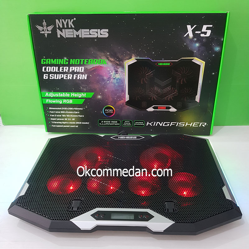 Harga NYK X-5 Kingfisher Coolerpad Laptop 6 Kipas