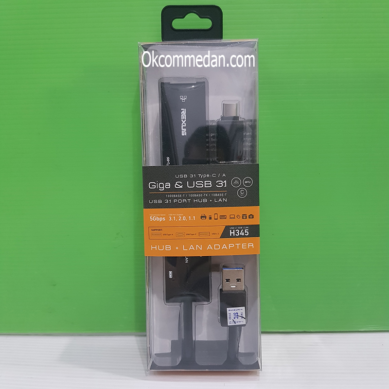 Harga Rexus H345 Konverter USB Tipe-C ke Gigabit Lan dan 3 Port USB 3,1 Hub