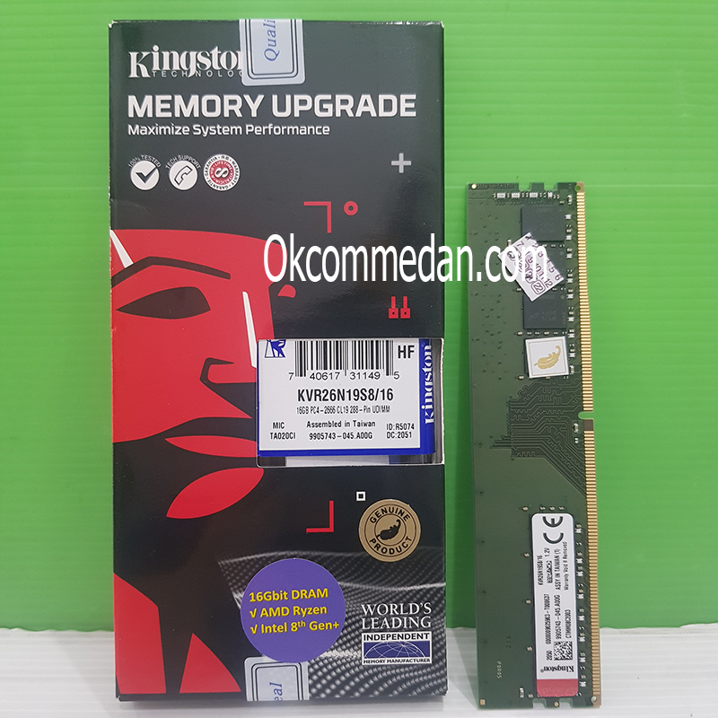 Kingstone Memory Longdimm DDR4 16 Gb PC4-2666