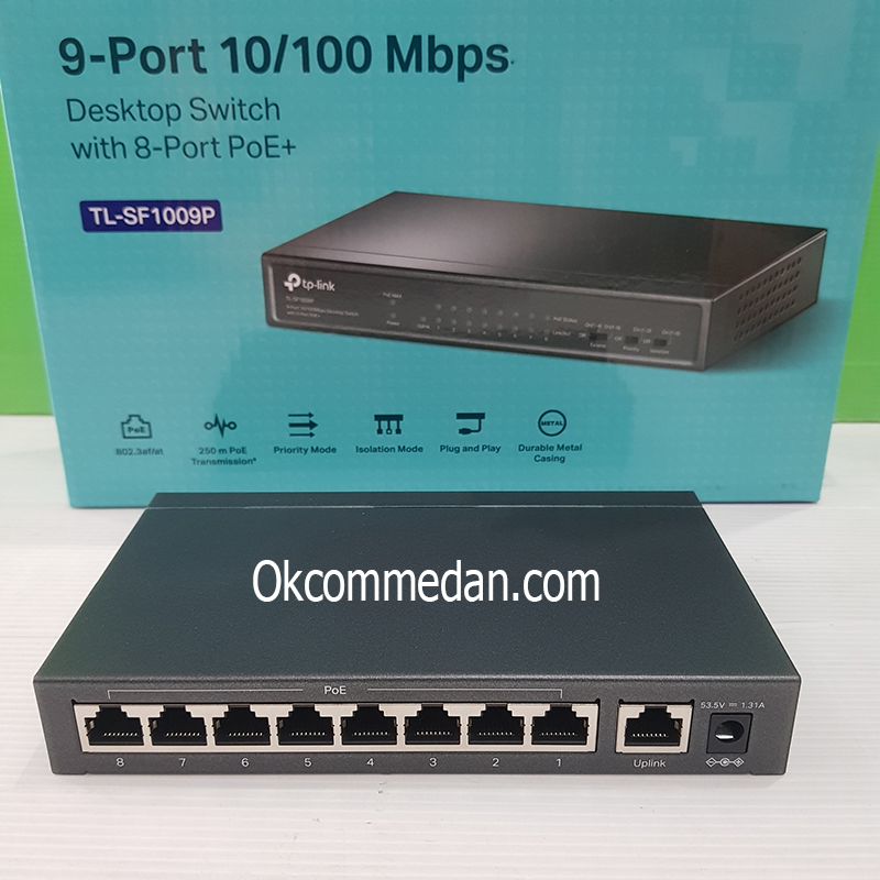 Harga Tplink TL-SF1009P 9 Port 10per100 Mbps Switch dengan 8 port PoE