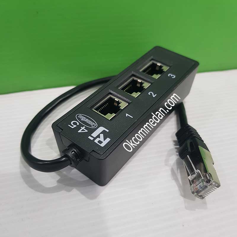 Rj45 Ethernet Lan Splitter 1 Port ke 3 port
