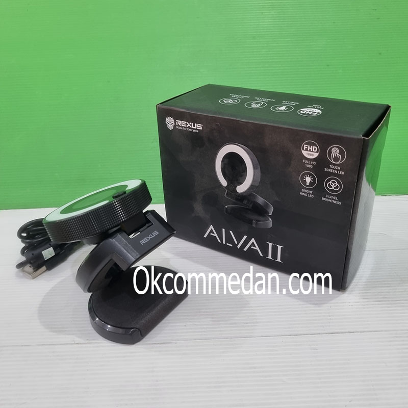 Jual Webcam Rexus Alva II Resolusi 1080p dengan Lampu LED