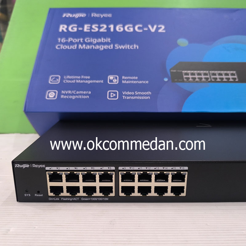 Harga Ruijie RG-ES216GC-V2 16 Port Gigabit Smart Cloud Managed Switch