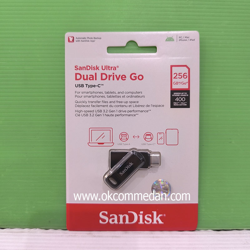Sandisk Ultra Dual Drive Go USB Tipe C Flash Drive 256 Gb
