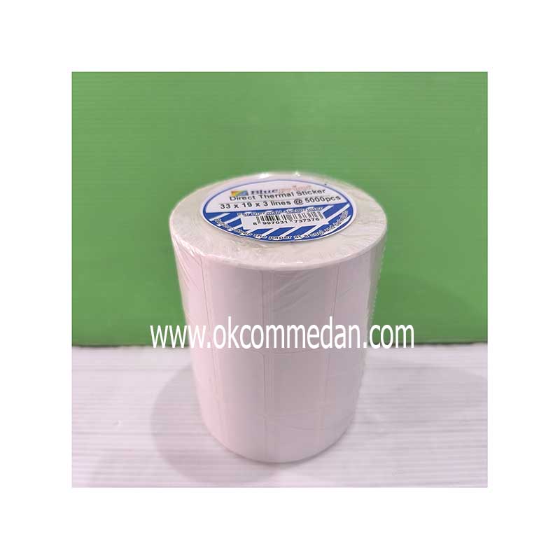 Jual Label Direct Thermal Sticker 33 mm x 19 mm 3 lines