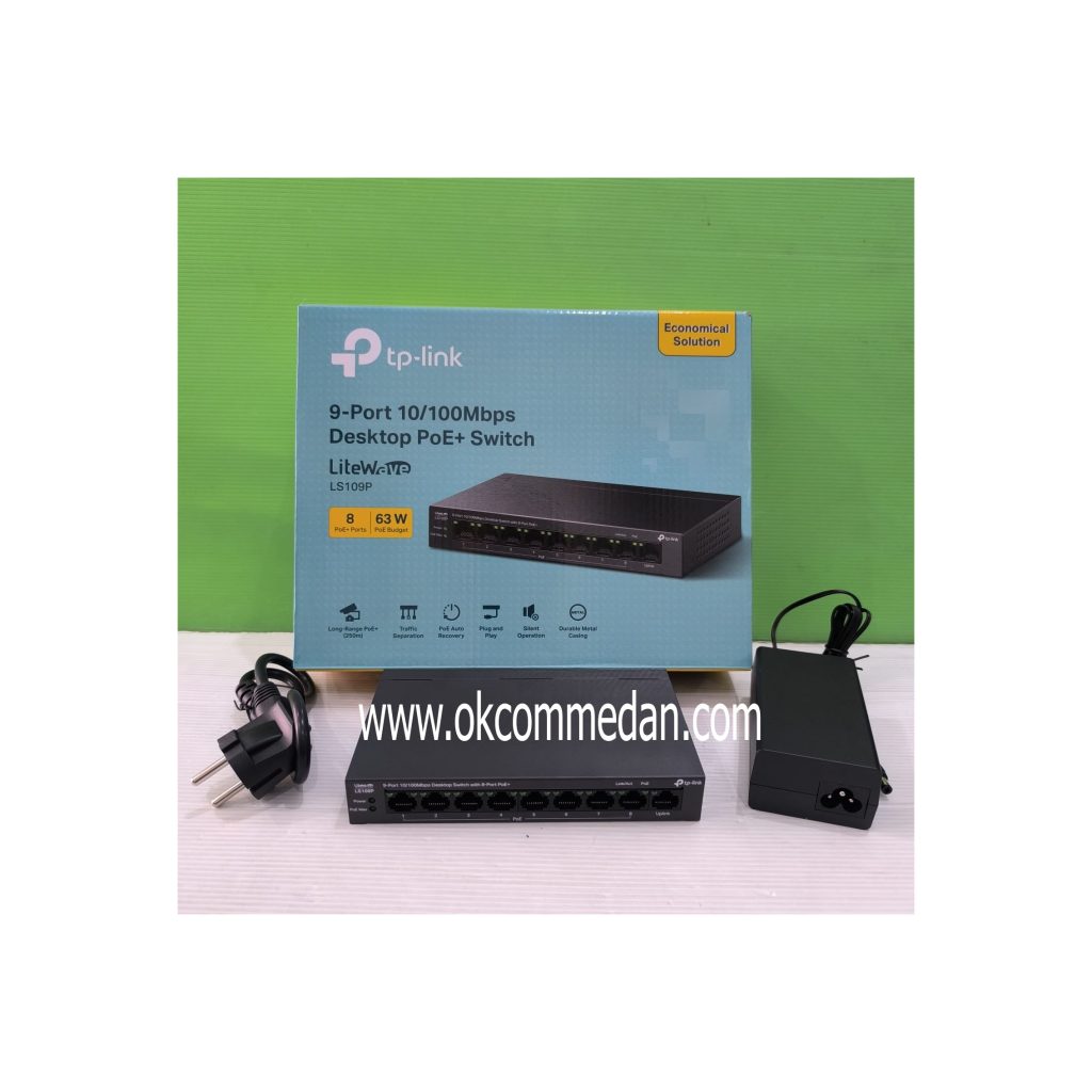 Tplink LS109P Switch 9 port 10100 Mbps dengan 8 port PoE+