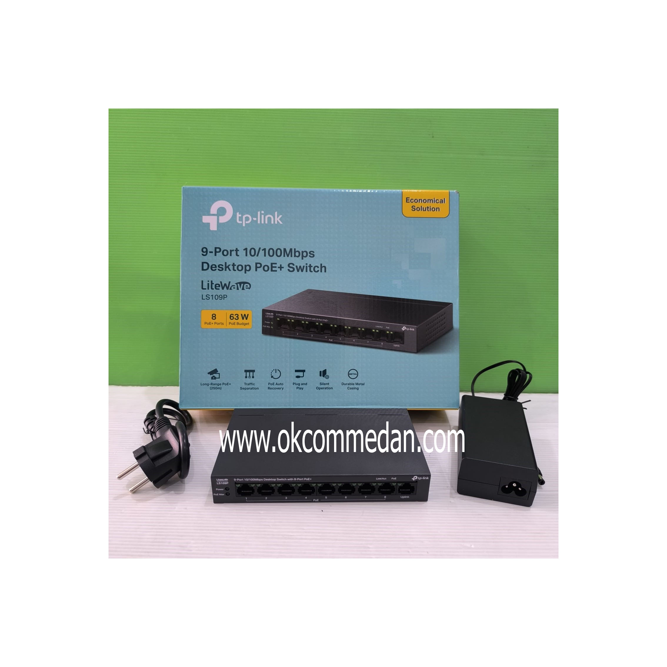 Tplink LS109P Switch 9 port 10100 Mbps dengan 8 port PoE+