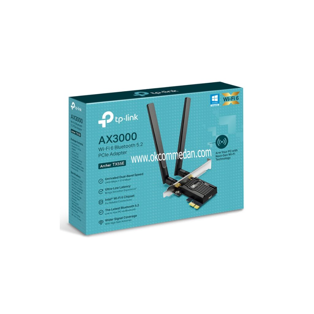 Tplink Archer Tx55e PCI Express Wi-Fi 6 dan Bluetooth Adapter