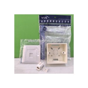 Face Plate 1 lubang dan Modular jack dan Outbow